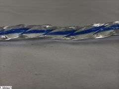 38" Clear and Blue Glass Swirl Cane Walking Stick