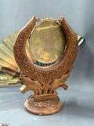 Chinese Dinner Gong, Figurines, Fans, Doll In Case 11"