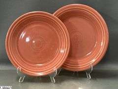 9pcs Fiesta Rose Dish Pieces - 2 Pint Pitcher, Salt and Pepper, Plates, Bowls - 10.5" of largest plate