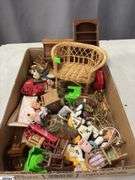 Doll House, with Furniture and Accessories, Other Minis, Some Wear, House 26"x28"