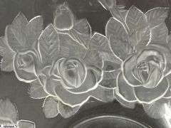 4 Riccardo and Studio Nova Crystal Rose Motif Serving Pieces - 14" of largest
