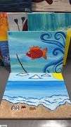 13 youthful Painting Party Canvases, Dolphins, Crabs, Octopus, Whales, Each Measure 11x14"