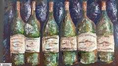 Gigi Bottles #7, Acrylic Painting On Canvas 35x56"