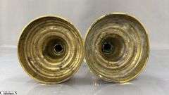 4 Brass Candle Sticks, Tallest 12" One is Loose
