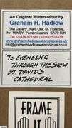 "To Evensong Through The Snow" St David's Cathedral Original Artwork By Graham H. Hadlow Measures 21x17"