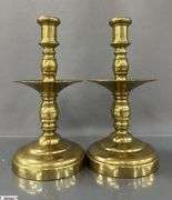 4 Brass Candle Sticks, Victorian Push Up Style Tallest 11.5"