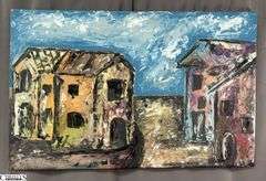 Antonio Garcia Village Streets #3, Acrylic Painting On Canvas 35x56"