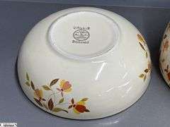 4 Hall's Jewel Tea Mixing Bowls - 9" x 5" of largest