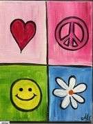 15 Painting Party Canvases, Love Themes, Bird Houses, Valentines 11x14"