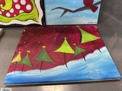 10 Canvas Paintings, From Painting Party Snowman, and Winter Scenes, Holiday Styles 11x14"