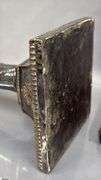 2 Pair of Candle Sticks, Sheffield Has Mark, Other Pair Has Damage To Base 12.5"