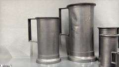 7pcs Graduated Pewter Handled Measuring Cups 4"x7.25" Tall