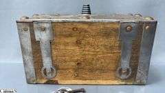 Metal and Copper Mauritania Tuareg Chest With Key 12x6x7" Tall, Wooden Stands In Boxes