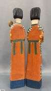 Pair of Guatemalan Carved and Figures, One Missing Spoon