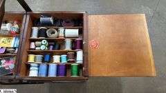 Strømmen Bruk Sewing Box with Sewing Supplies, Weiss Pinking Sheers, 20x12x23"