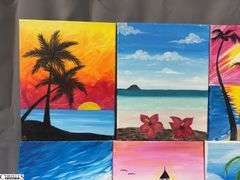 10 pcs Painting on Canvases, Beach Themes, Sail Boat and Other 11x14"