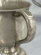 4 Antique Pewter Cups 4" Tall