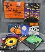 12 Paintings on Canvas Halloween and Witch Themes, Larger 2 16x20"