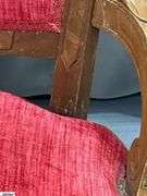 Victorian Red Upholstered Hip Rest Chair 21"x18"x39"