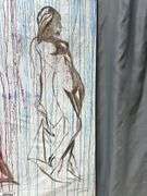 Luis Espinoza The Group, Large Portrait 65x72", Measures * Has Some Holes