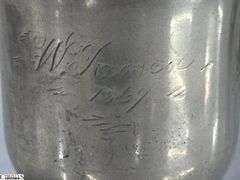 4 Antique Pewter Cups 4" Tall