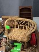 Doll House, with Furniture and Accessories, Other Minis, Some Wear, House 26"x28"