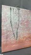 2pc Paintings on Canvas, Piya Paikhew Happy Strings, and Abstract Trees By Samuel Tinoco With Pink Background Largest 16x29"