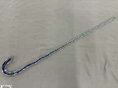 38" Clear and Blue Glass Swirl Cane Walking Stick