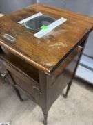 Small Vintage Accent Table With Door 13x13x27" Tall
