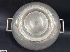 Lidded Pewter Dish, Double Handle Has Makers Mark 11"x8" Tall