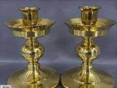 4pcs, 2 Pair of Brass Candle Sticks, Tallest 10", Shorter Pair Are Marked Stiffel