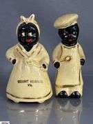 Black Americana Salt and Peppers, Aunt Jemima and Uncle Mose, Tourist Souvenirs Tallest 5"