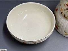 4 Hall's Jewel Tea Mixing Bowls - 9" x 5" of largest