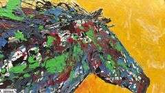 Horse in Color, Acrylic Painting By Luis Espinoza 34x54"