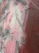 Alummoa Zumigo Abstract Nude Mixed Media and Oil Painting on Canvas 55x56"