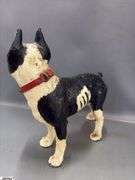 Vintage Boston Terrier Cast Iron Door Stop 10.5x10.5"