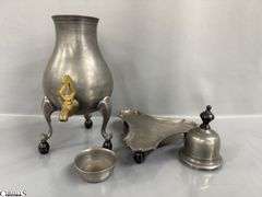 Pewter Samovar With Tray and Burner 13"