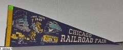2 Pennants.  Chicago Railroad Fair "I Was There" 1949 and a Livingston, Tennessee Fishing Pennant