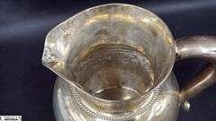 Marked Sterling 3 1/2 Pint Pitcher Monogrammed 7" Tall