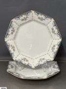 Seizan "Mood Indigo" Floral Motif China - Approx 40 pcs - 11.5" of largest piece