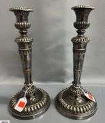 Pair of Silver Plated Candle Sticks 12.5"