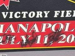 2000 & 2001 Baseball Pennants.  2000 Triple-A Indianapolis Indians World Series Champions and 2001 Autographed Victory Field Indianapolis, IN July 11, 2001.