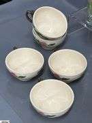 Franciscan Desert Rose Glasses, Mugs, Teacups and Saucers - 7" of largest, some chipping - Approx 36pcs