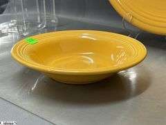 11pcs Fiesta Yellow Dishes - Charger Platters, Large Disk Pitcher, Saucers, Plate, 2 Pint Pitcher- 14" of largest