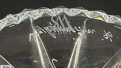 Pair of Signed Roy Cunningham Waterford Crystal Penrose Hurricane Lamps 9" Total Height