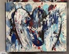 3 Alummoa Zumigo Winged Figures #15, 16 and 17, Abstract Mixed Media and Oil Each Measures 20.5x26.5" Signed On The Back