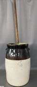 #4 Crock Butter Churn - 43" T - lid will not come off