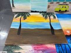 10 Painting Party Canvases Beach Scenes Mostly Each Measures 16x20"