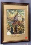 Framed Watercolor Print, Measures 12.5x175"