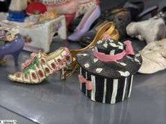 Mini Hats, Shoes, Hat Holders, Naughty Nodder Girl Ashtray, Ladies Dress and Purse Collectibles